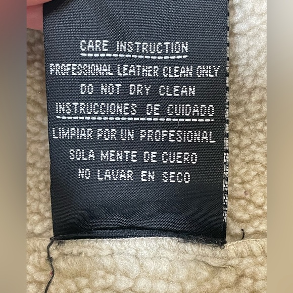 Vintage Esprit Suede Leather Sherpa Lined Button Up Coat Tan Size Large - Picture 7 of 14